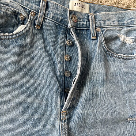 Agolde 90s Jeans High Waisted Distressed Loose Sz 27 - Picture 3 of 10